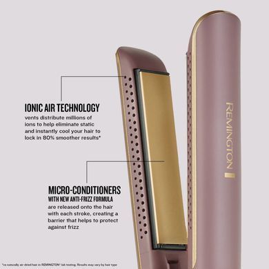 Remington Випрямляч AIRvive, 61Вт, темп.режимов-5, 150-230С, дисплей, кераміка, фіолетово-злотий S8930 фото