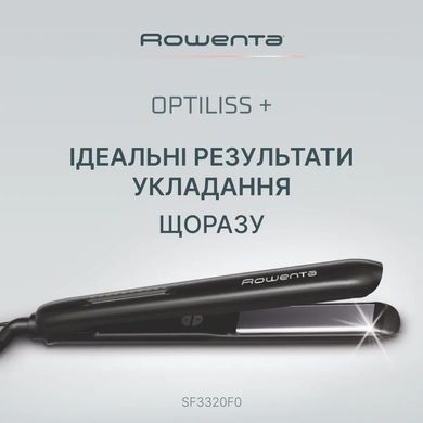 Rowenta Випрямляч Optiliss +, >240Вт, темп.режимів-10, 140-230С, кераміка, турмалін, чорний SF3320F0 фото