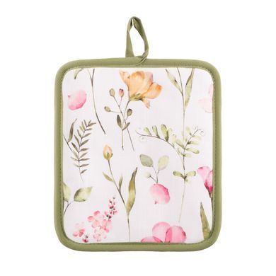 ARDESTO Набір прихваток для кухні ARDESTO Spring flowers 18х20см, 18х30см, 100% поліестер (верх), 100% бавовна (низ), білий