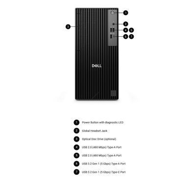 Dell Комп'ютер персональний Dell Pro Tower, Intel i5-14500, 16GB, F512GB, UMA, кл+м, Win11P BTO010_QCT1250 фото