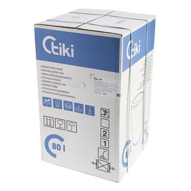 Tiki Водонагрівач електр. круглий TGR, 80л, 2кВт, мех. кер-ння, C, білий, 700172