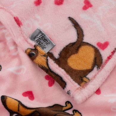 ARDESTO Плед Flannel 160х200см, 100% поліестер, песики з сердечками