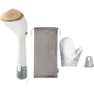 Philips Отпариватель компактный Series 7000, 1500Вт, 100 и 200мл, паровой удар -28гр, перчатка, чехол, нерж. сталь, белый STH7030/10 фото