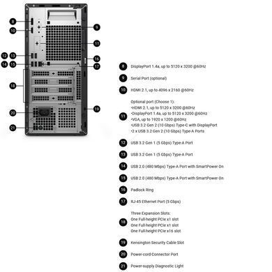 Dell Комп'ютер персональний Dell Pro Tower, Intel i5-14500, 16GB, F512GB, UMA, кл+м, Win11P BTO010_QCT1250 фото