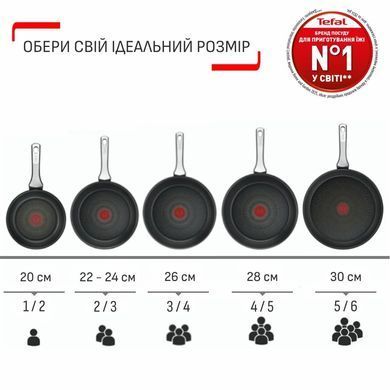 Tefal Сковорода Halo EUCALYPTUS, 30 см, алюминий, бакелит, серый G0160702 фото