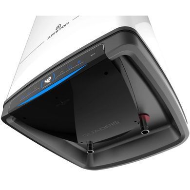 Ariston Водонагрівач електр. Ariston QUADRIS 120 WIFI FR EU прямокутний, 120л, 2,4кВт, сух. нагр. елемент, ел. кер-ня, B, Франція, білий