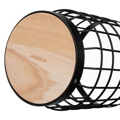 ARDESTO Подставка для столовых приборов Midori 12х12х15.5см, металл, дерево, черный AR0925B фото