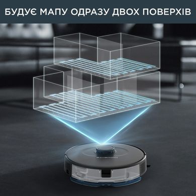 Rowenta Робот-пилосос X-Plorer Serie 75 S, h=9.5см, вологе прибирання, конт пил -0.4л, вода -0.3л, автон. робота до 120хв, НЕРА, управління через смартфон, чорний RR8575WH фото
