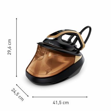 Tefal Утюг-парогенератор Pro Express Vision, 3000Вт, 1800мл, паровой удар -800гр, постоянный пар - 180гр, керам. подошва, черно-золотой GV9823E1 фото