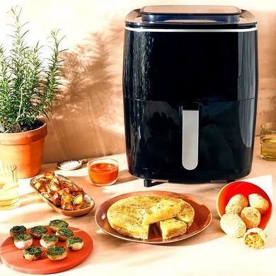 Moulinex Мультипіч Moulinex Easy Fry Grill&Steam, 1430Вт, чаша-6.2л, сенсорне керув., 8 програм, пластик, чорний AL201810 фото