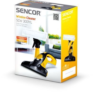 Sencor Пылесос беспроводный, влажная уборка, вода -0,2л, автон. раб. до 20мин, для чистки окон, черно-желтый SCW3001YL фото
