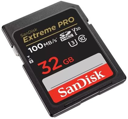 Карта пам'яті SanDisk SD 32GB C10 UHS-I U3 R100/W90MB/s Extreme Pro V30 SDSDXXO-032G-GN4IN фото