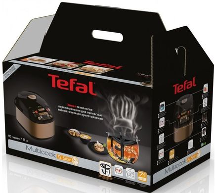 Мультиварка Tefal MultiCook & Stir, 750Вт, чаша-5л, кнопкове керування, пластик, чорно-бронз RK901F34 фото