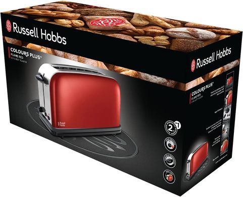 Тостер Russell Hobbs Classic, 1100Вт, метал, довгі слоти, червоний 21391-56 фото