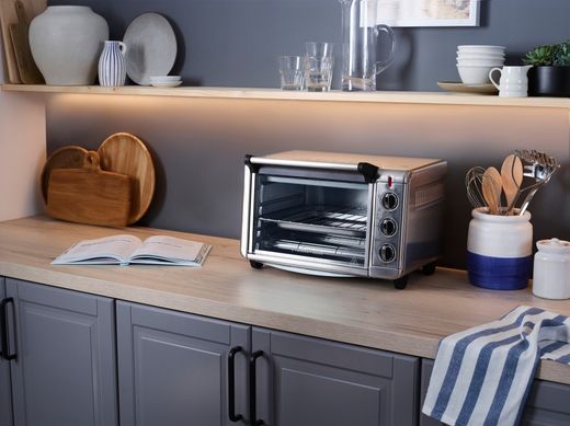 Russell Hobbs Печь электрическая Air Fry Mini Oven, 12.6л, 1500Вт, механич., гриль, конвенция, серая 26680-56 фото