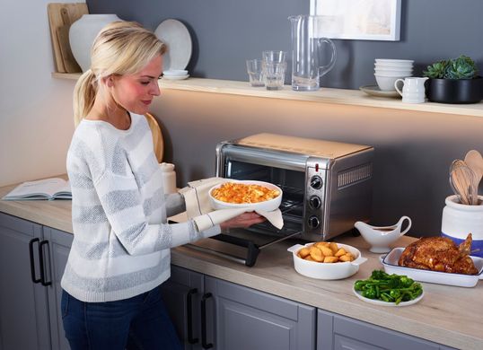 Russell Hobbs Печь электрическая Air Fry Mini Oven, 12.6л, 1500Вт, механич., гриль, конвенция, серая 26680-56 фото