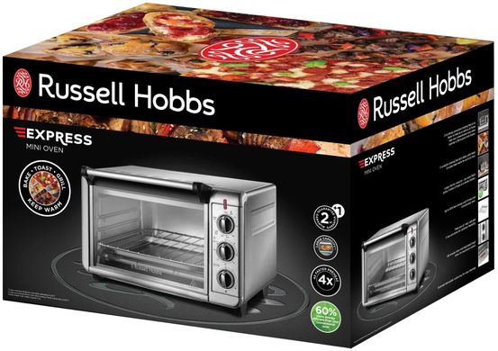 Russell Hobbs Піч електрична Air Fry Mini Oven, 12.6л, 1500Вт, механіч., гриль, конвенція, сіра 26680-56 фото