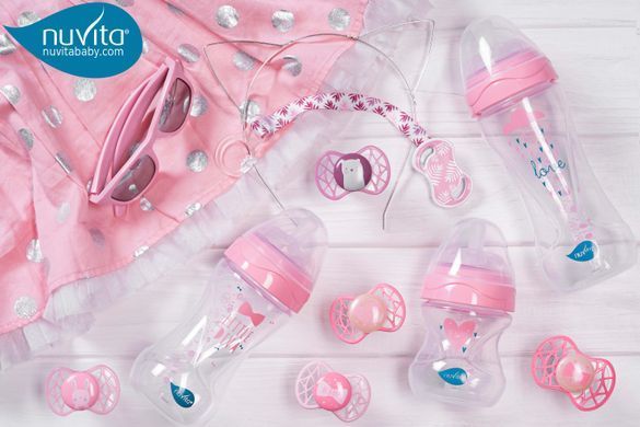 Nuvita Детская бутылочка 6051 Mimic Collection 330мл 4м+ Антиколиковая розовая NV6051ROSA фото