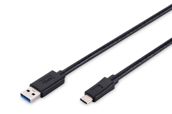 Кабель ASSMANN USB 3.0 (AM/Type-C) 1.0m, black AK-300136-010-S фото