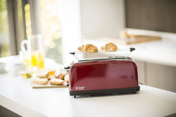 Тостер Russell Hobbs Classic, 1100Вт, метал, довгі слоти, червоний 21391-56 фото