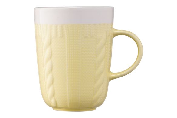 Чашка Ardesto Кnitti, 330 мл, желтая , фарфор AR3457Y фото