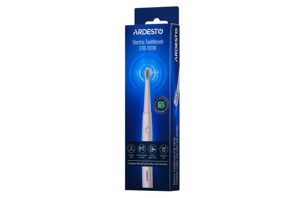 Електрична зубна щітка Ardesto ETB-101W біла/micro-USB/IPX7 ETB-101W фото