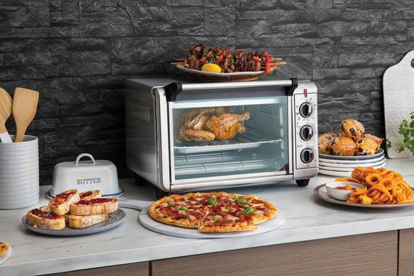 Russell Hobbs Піч електрична Air Fry Mini Oven, 12.6л, 1500Вт, механіч., гриль, конвенція, сіра 26680-56 фото