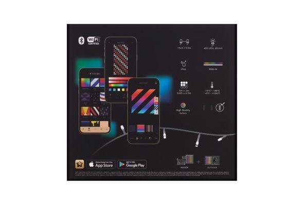 Twinkly Гірлянда Smart LED Twinkly Curtain RGBW 400, Gen II, IP44, 1.45 х 2.1м, кабель прозорий TWW400SPP-TEU фото