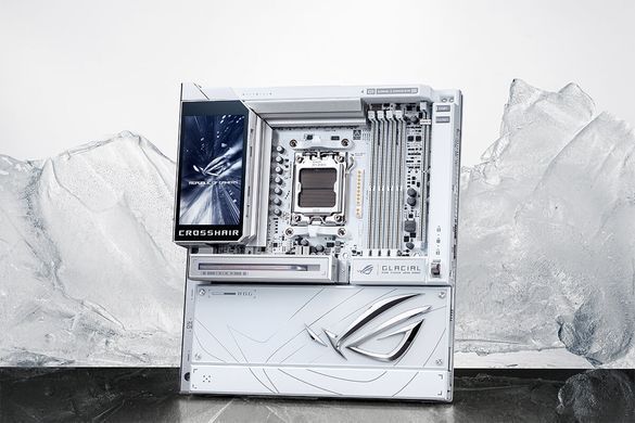 ASUS Материнcкая плата ROG CROSSHAIR X870E GLACIAL sAM5 X870E 4xDDR5 M.2 USB Type-C Wi-Fi BT E-ATX белый 90MB1NQ0-M0EAY0 фото