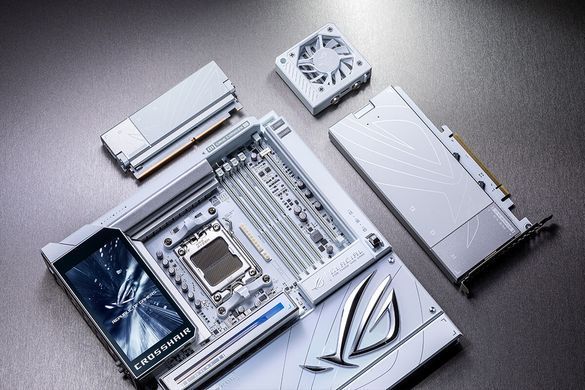 ASUS Материнcкая плата ROG CROSSHAIR X870E GLACIAL sAM5 X870E 4xDDR5 M.2 USB Type-C Wi-Fi BT E-ATX белый 90MB1NQ0-M0EAY0 фото