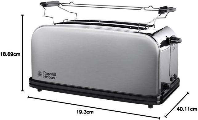 Russell Hobbs Тостер Oxford 1600Вт, длинные слоты на 4 тоста, металл, серебристый