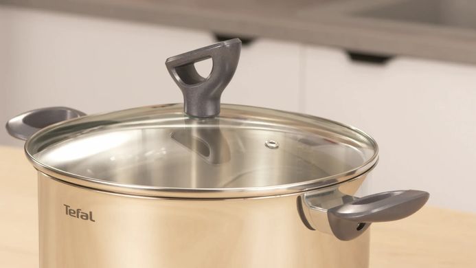 Tefal Кастрюля Daily Cook с крышкой, 24см, нержавеющая сталь, алюминий, бакелит G7124645 фото