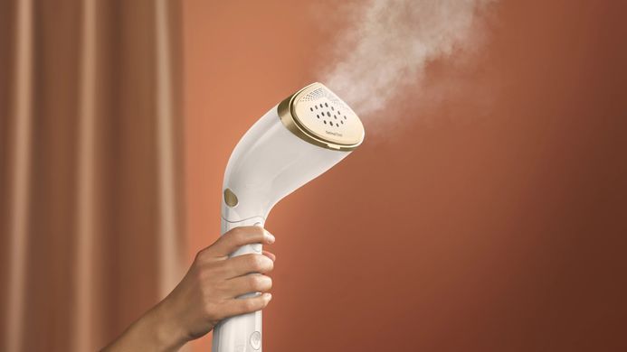 Philips Отпариватель компактный Series 7000, 1500Вт, 100 и 200мл, паровой удар -28гр, перчатка, чехол, нерж. сталь, белый STH7030/10 фото