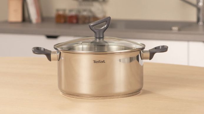 Tefal Кастрюля Daily Cook с крышкой, 24см, нержавеющая сталь, алюминий, бакелит G7124645 фото