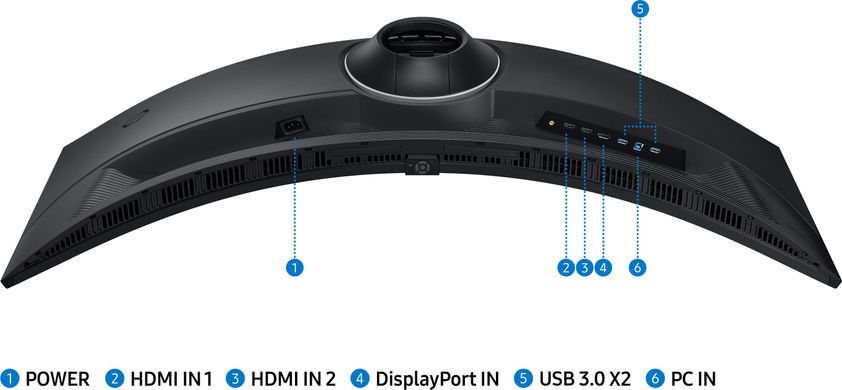Samsung Hanwha Techwin Монітор 48.7"Odyssey G9 G95C HDMI, DP, USB, VA, 5120x1440, 32:9, 240Hz, 1ms, CURVED LS49CG954EIXCI фото
